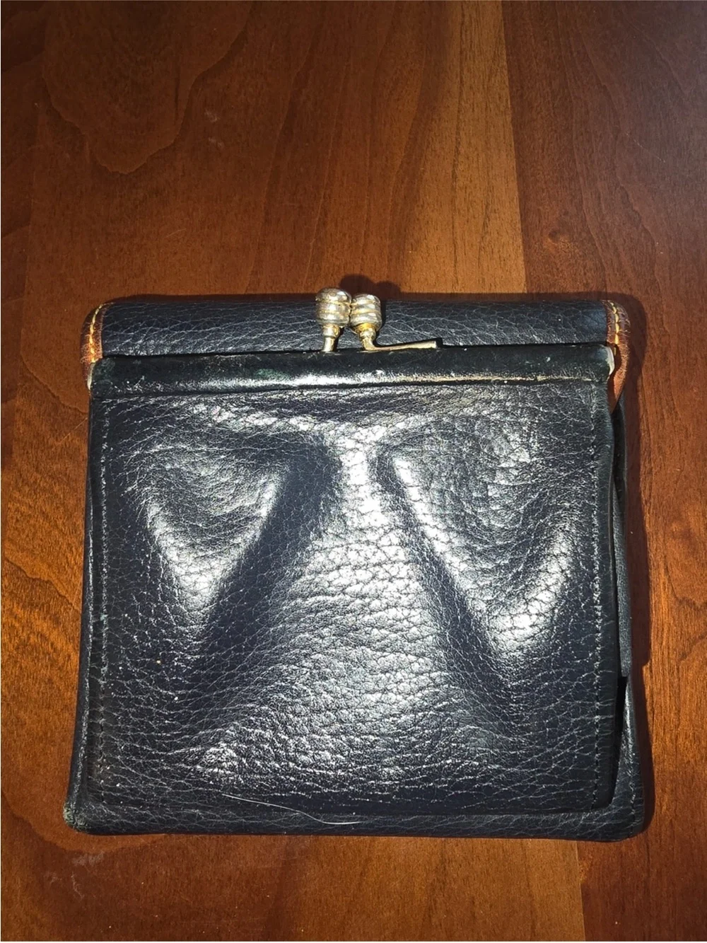 Dooney & Bourke Black and Brown Leather Bi-Fold Wallet vintage.